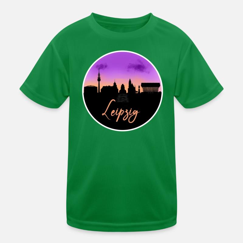 Leipzig Fine Skyline Kinder Funktions-T-Shirt