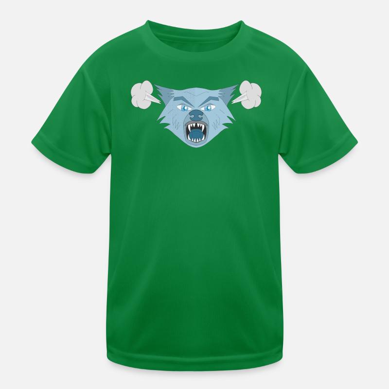 Wütender Wolf Kinder Funktions-T-Shirt