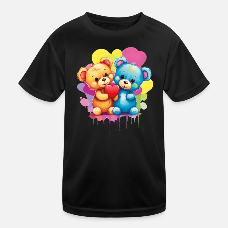 Love is a Bear Necessity - Kids Functional T-Shirt - black