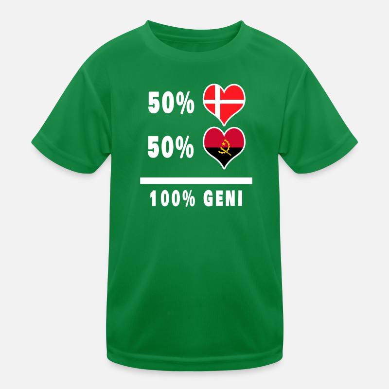 Angola und Dänemark 100% geniale Flagge Kinder Funktions-T-Shirt