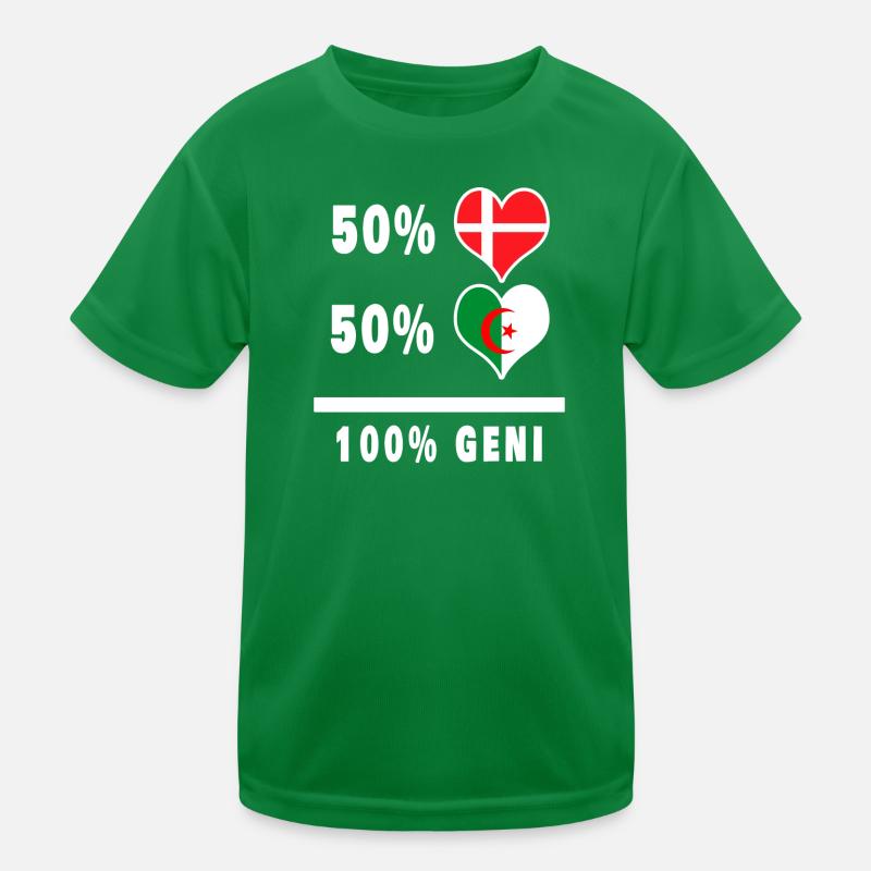 Algérie et Danemark 100% drapeau de génie T-shirt sport Enfant