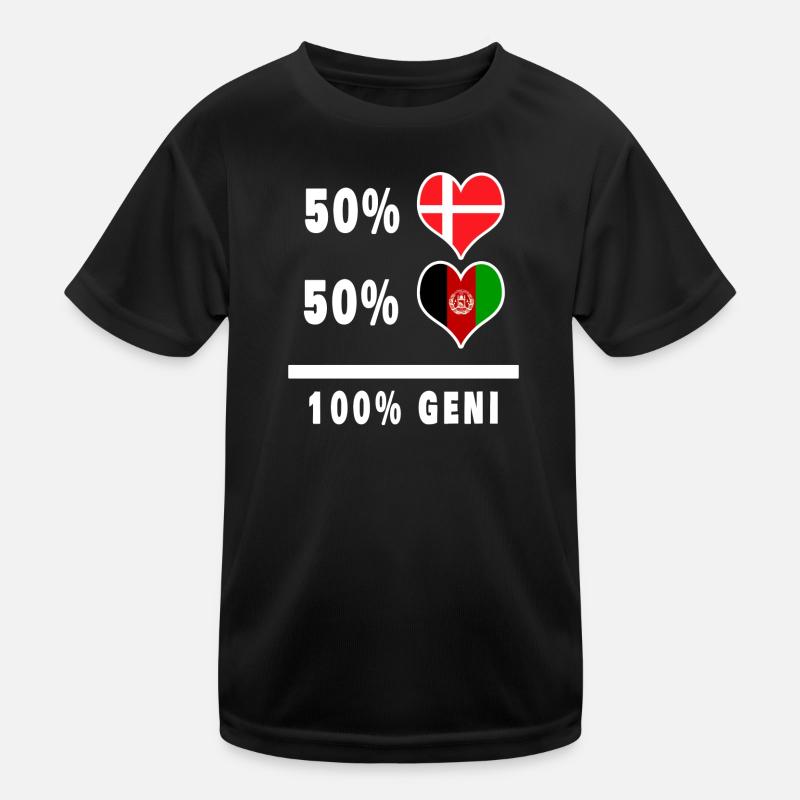 Afghanistan and Denmark 100% genius flag Kids Functional T-Shirt