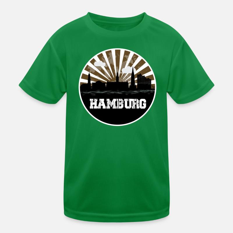 Hamburg Skyline Home Game Kids Functional T-Shirt