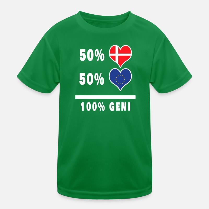 Europe et Danemark 100% drapeau de génie T-shirt sport Enfant
