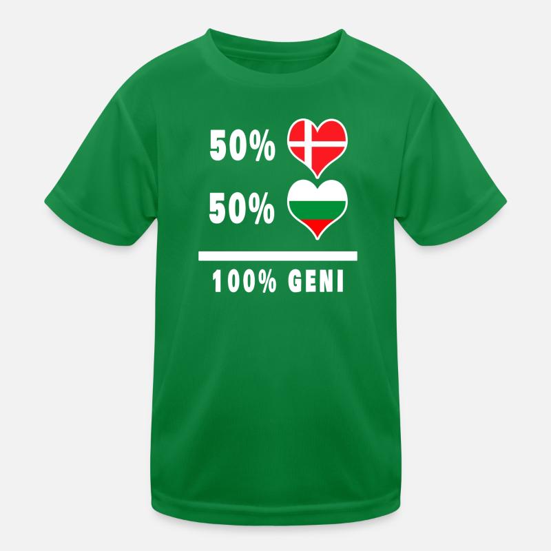 Bulgaria and Denmark 100% genius flag Kids Functional T-Shirt