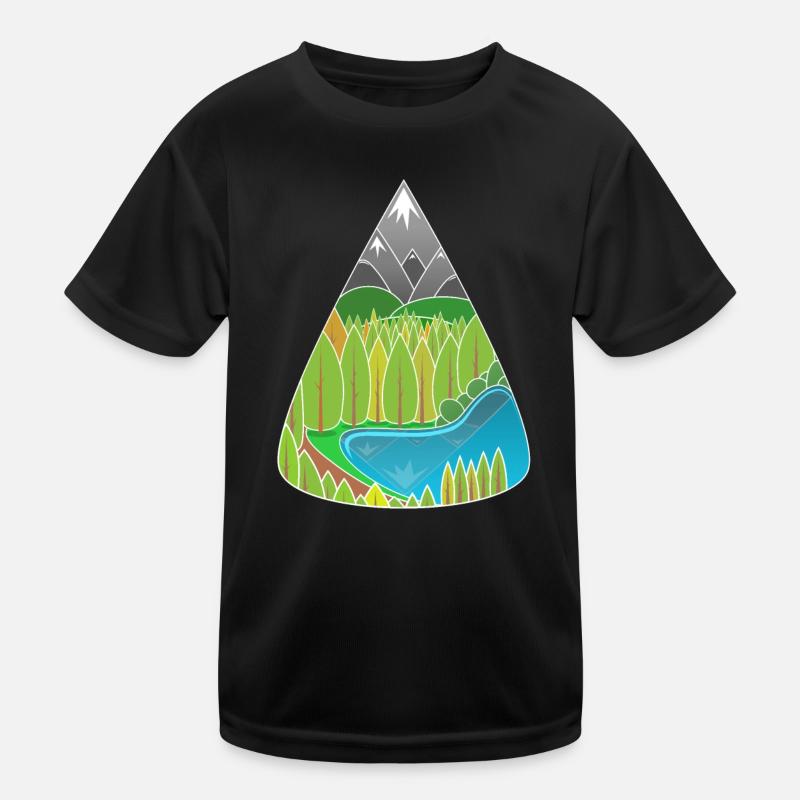 Alps Mountain Lake Forest Magic - Kids Functional T-Shirt - black