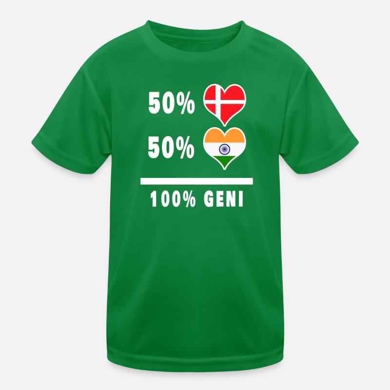 Inde et Danemark 100% drapeau de génie T-shirt sport Enfant