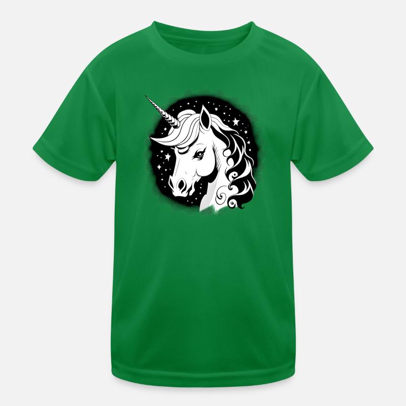 Goth Einhorn Kinder Funktions-T-Shirt