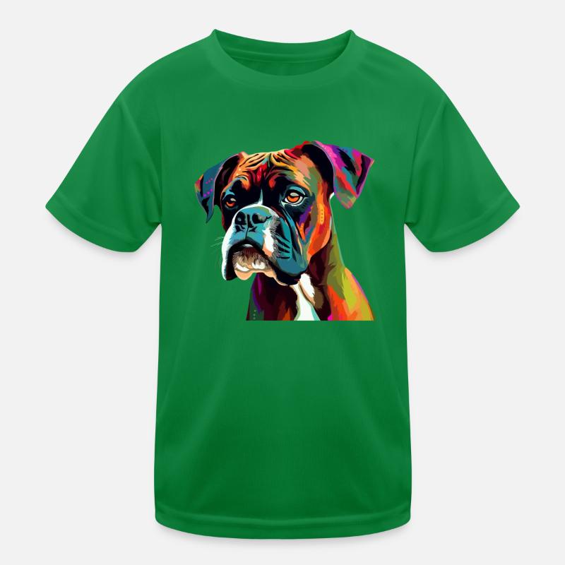 Boxer Dog Colorful Kids Functional T-Shirt