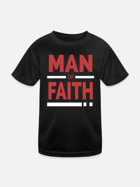 Man of Faith | Christian typography - Kids Functional T-Shirt - black