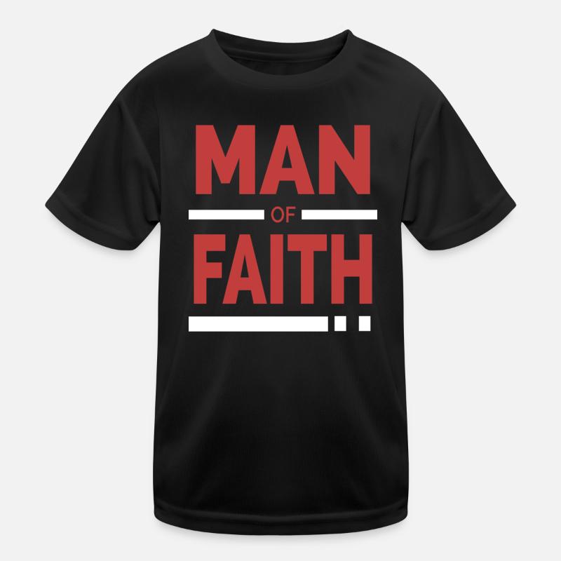 Mann des Glaubens | Christliche Typografie Kinder Funktions-T-Shirt