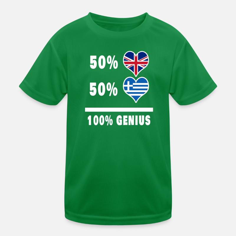 Grèce et Grande-Bretagne 100% Genius Flag T-shirt sport Enfant