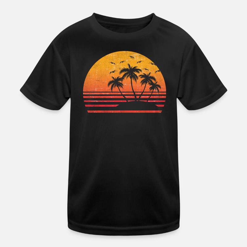 Retro Palm Sun Kinder Funktions-T-Shirt