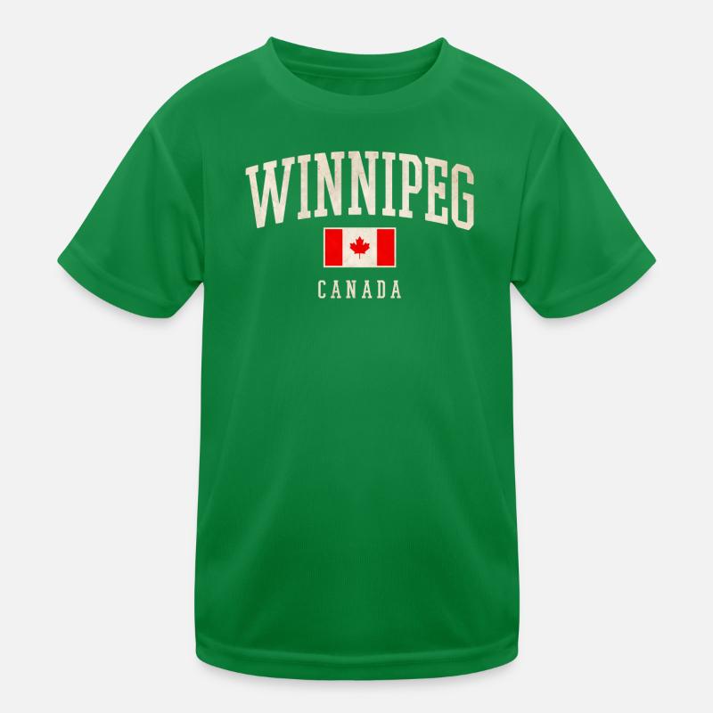 Winnipeg Canada Retro Varsity Kids Functional T-Shirt