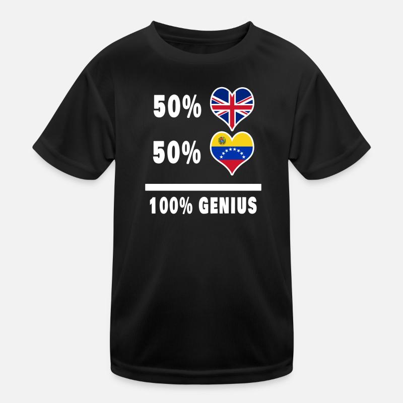 Venezuela and Great Britain 100% Genius Flag Kids Functional T-Shirt