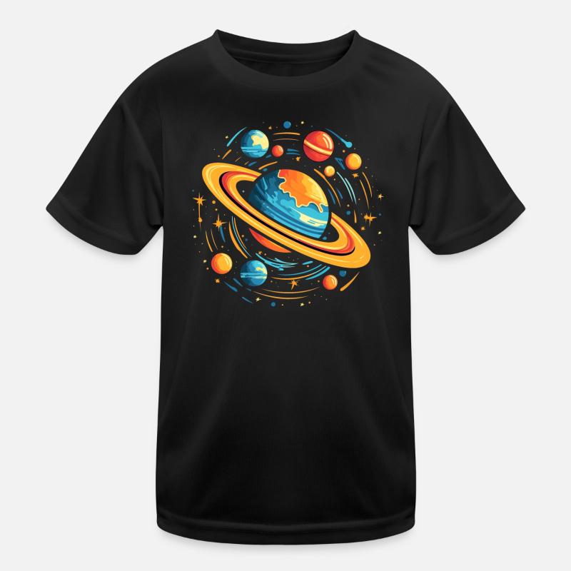 Space Galaxy Planets Kids Functional T-Shirt