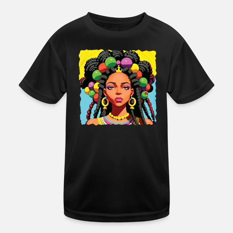 Schwarze Frau mit Dreadlocks Kinder Funktions-T-Shirt