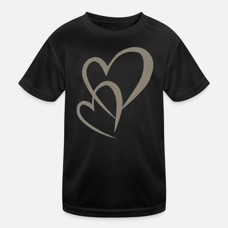 herzen doppelt gewebe Kinder Funktions-T-Shirt