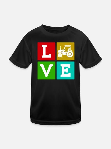 Tractor Country Life Saying Commercial Vehicle Farmer - Kids Functional T-Shirt - black - Front