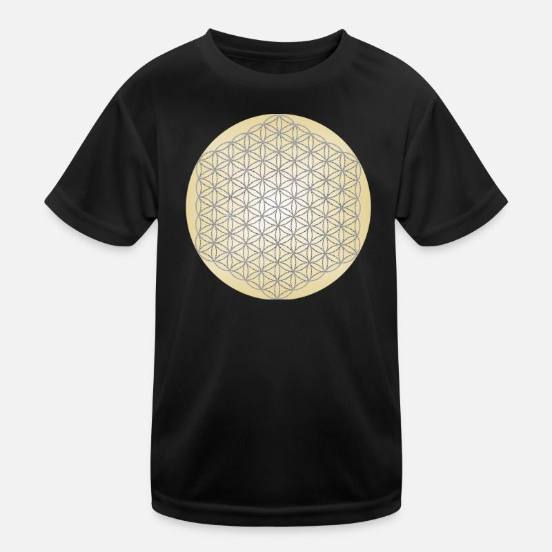 Blume des Lebens Silber - 5. Dimension - Mandala Kinder Funktions-T-Shirt