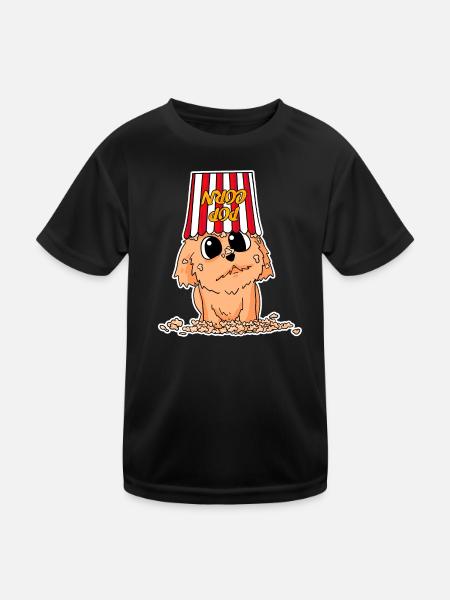Popcorn Cinéma Chien Films Cinéma Soirée cinéma - T-shirt sport Enfant - noir