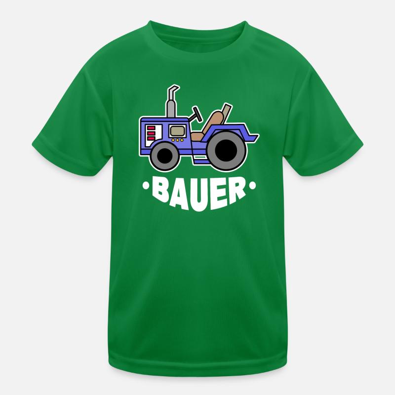 Traktor Bauer Feld Biobauer Fahrzeug Spruch Kinder Funktions-T-Shirt