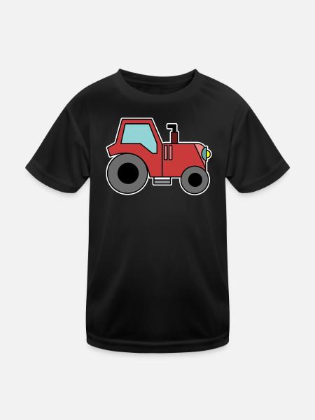 Country Life Tractor Farm Motor Vehicle Farmer - Kids Functional T-Shirt - black - Front