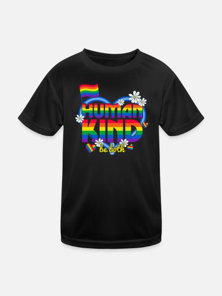 LGBT, schwul, lesbisch, stolz - Kinder Funktions-T-Shirt - Schwarz - Vorne
