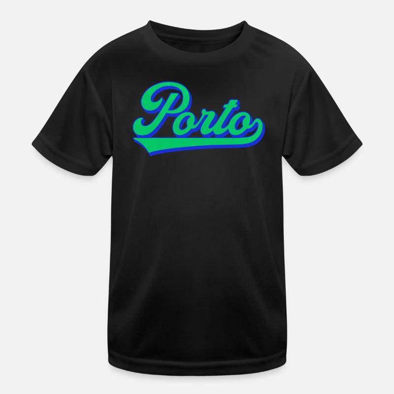 Porto Neon Script Retro Kids Functional T-Shirt