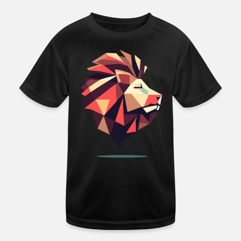 Eckgeometrischer Löwe Kinder Funktions-T-Shirt