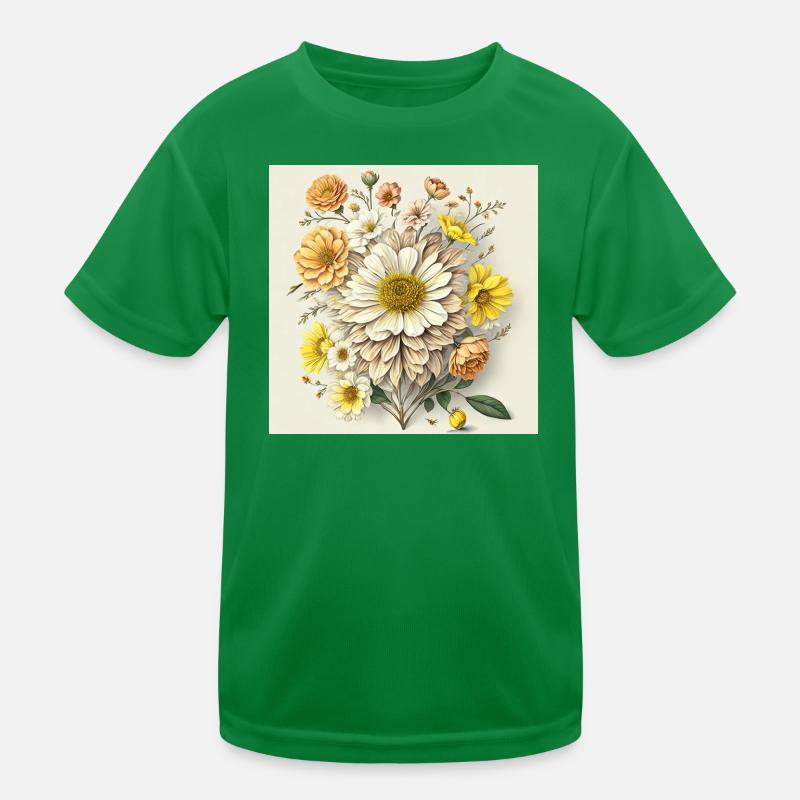 Blumen Kinder Funktions-T-Shirt