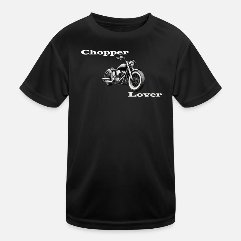 Chopper Lover weiß - Kinder Funktions-T-Shirt - Schwarz