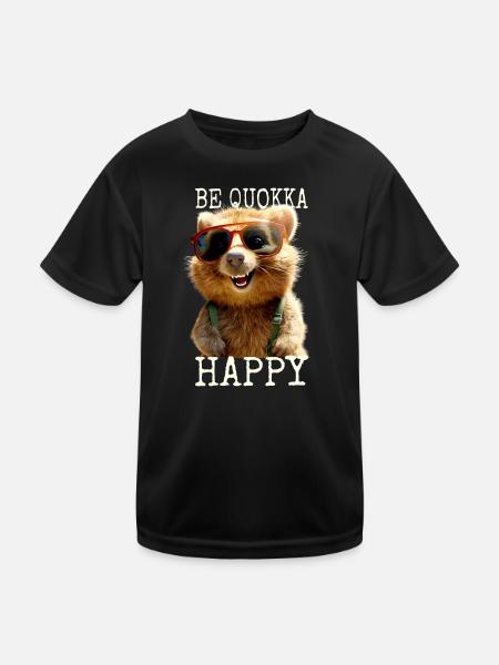 Quokka Be Quokka Happy Australia Smile Quokkas - Kids Functional T-Shirt - black - Front
