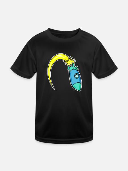 Fusée - T-shirt sport Enfant - noir - Devant