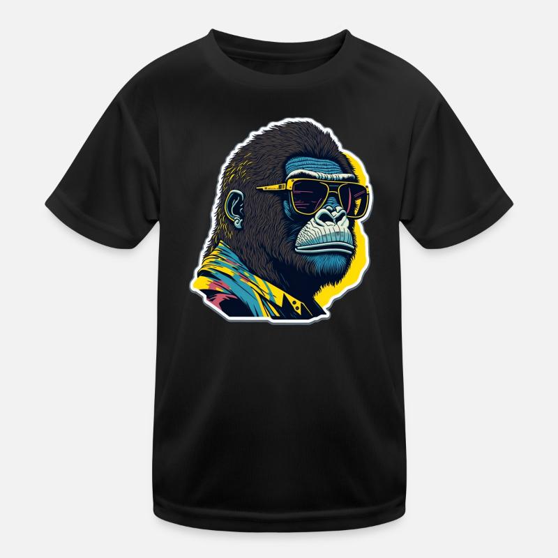 Gorilla mit Sonnebrille Kinder Funktions-T-Shirt
