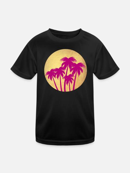 Circle Gold Palm Pink Holiday Deluxe South Seas Luxury - T-shirt sport Enfant - noir - Devant