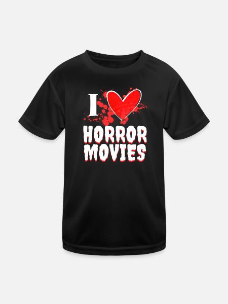 J’aime les films Déclaration Heart Movie Night Movies - T-shirt sport Enfant - noir - Devant