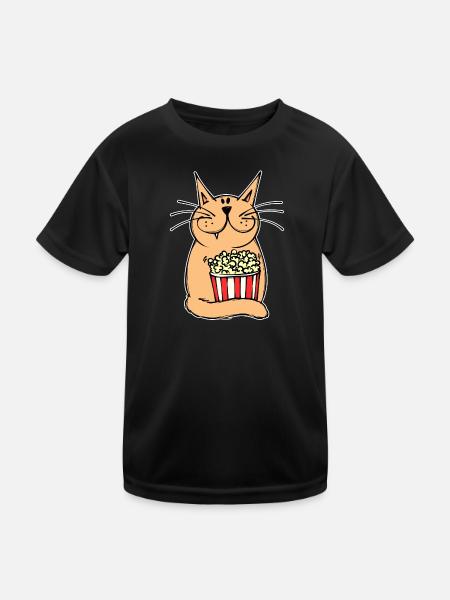 Movies Binge Watching Cineast Dvd Katze Filmabend - Kinder Funktions-T-Shirt - Schwarz - Vorne