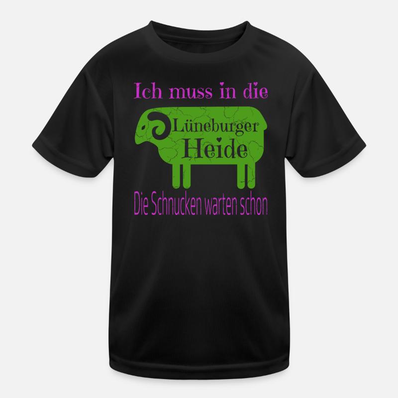 Lüneburger Heide Motiv - Kinder Funktions-T-Shirt - Schwarz