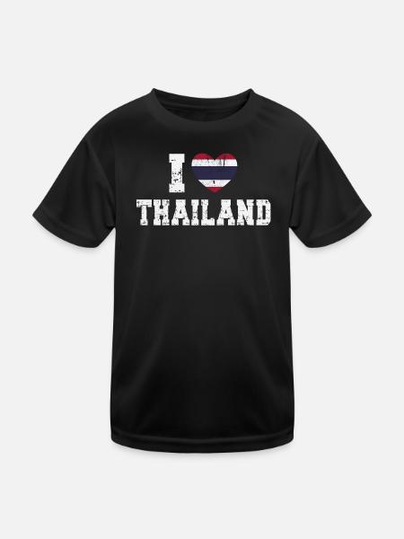 Thailand - Kinder Funktions-T-Shirt - Schwarz - Vorne