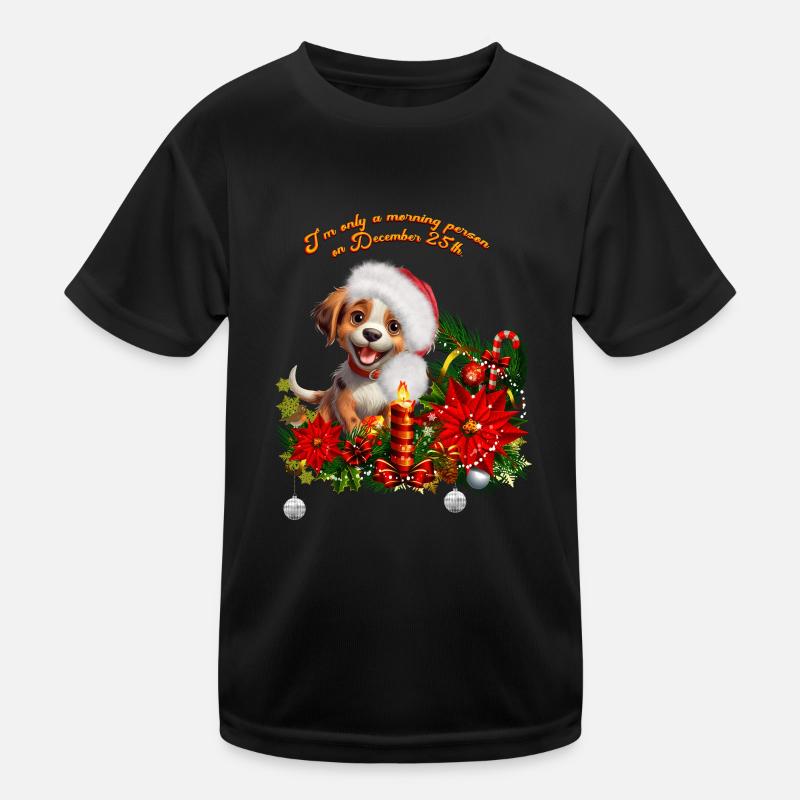 Funny puppy with candlelight Kids Functional T-Shirt