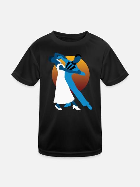 Waltz dancers - Kids Functional T-Shirt - black - Front