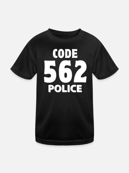 562, Polizei, Ich bin Polizist - Kinder Funktions-T-Shirt - Schwarz - Vorne
