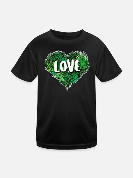 Heart Earth Mother Nature Saying Nature Conservation Environment - Kids Functional T-Shirt - black