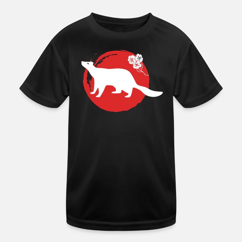 Marder Silhouette Japanisch Kinder Funktions-T-Shirt