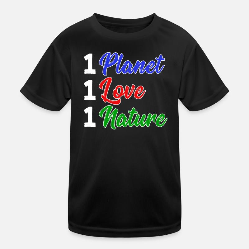 Mother Earth Planet Nature Statement Conservation - Kids Functional T-Shirt - black