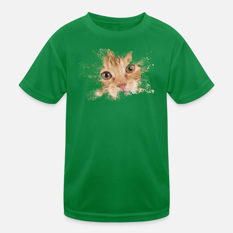 Chat orange avec éclaboussure d’aquarelle T-shirt sport Enfant