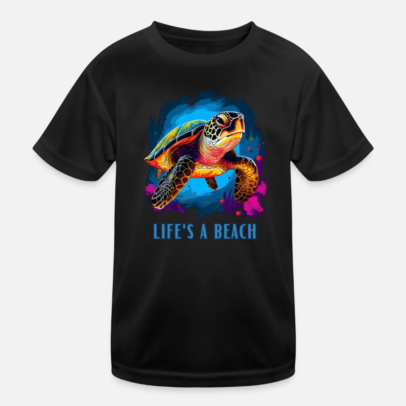 Life's a beach - Kinder Funktions-T-Shirt - Schwarz