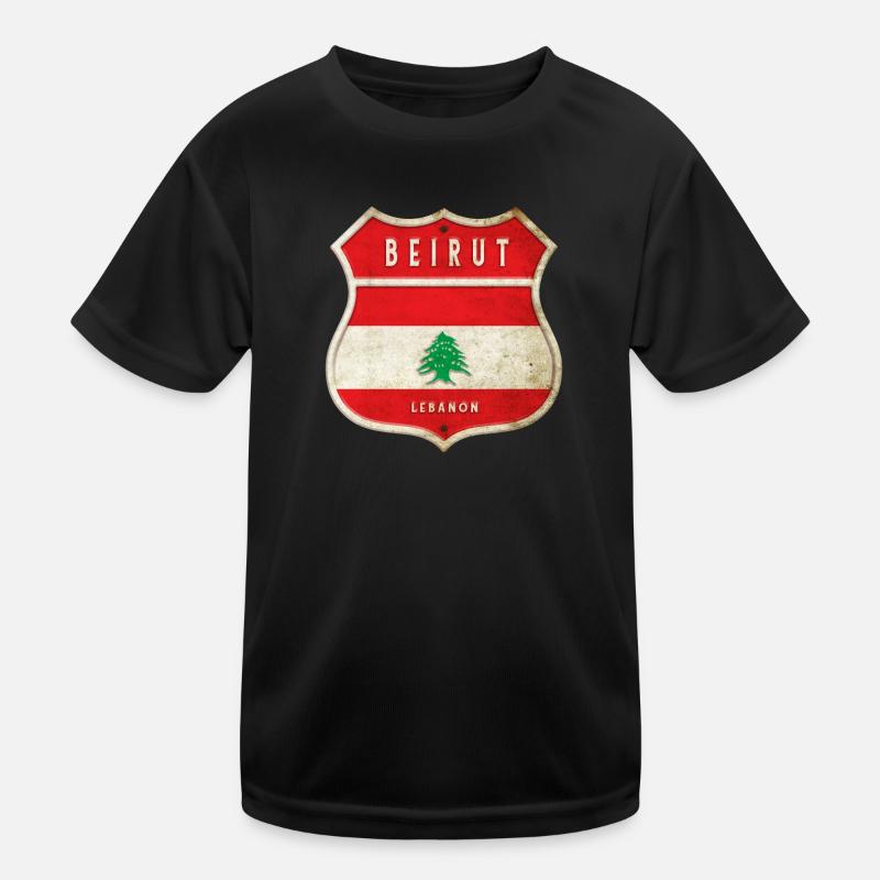 Beirut Libanon Wappen Flaggen Design Kinder Funktions-T-Shirt