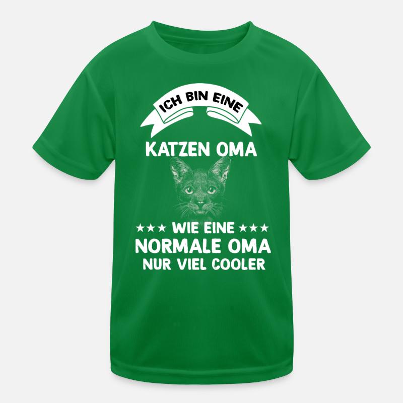Katzen Oma Design Kinder Funktions-T-Shirt
